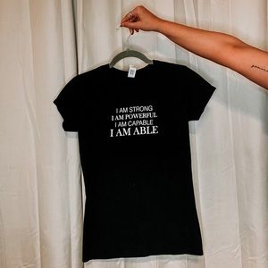 I Am Able Black Fitted Tee